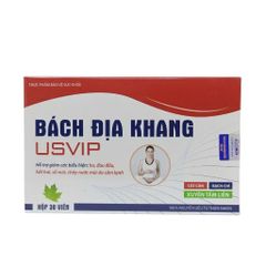 Bách Địa Khang USVIP - Hỗ Trợ Giảm Ho, Đau Đầu, Sổ Mũi Do Cảm Lạnh - Hộp 30 Viên Thực Phẩm Chức Năng Cho Trẻ Em Và Người Lớn
