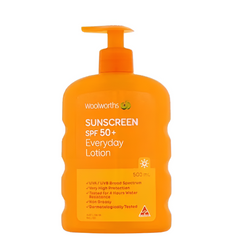 Kem Chống Nắng Woolworths Everyday Lotion SPF 50+ 500ml - Bảo Vệ Da Tối Ưu, Chống Nước, Dung Tích Lớn Cho Gia Đình