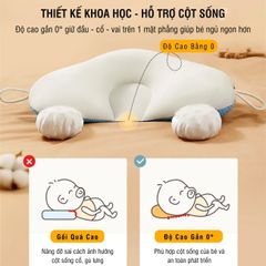 Gối Chữ U Cho Bé Sơ Sinh PÊ ĐAN - Gối Chống Giật Mình Định Hình Đầu Cotton & Lưới Thoáng Khí, Giấc Ngủ Ngon Với Thiết Kế Đa Năng