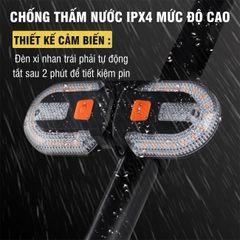 Đèn Xi Nhan Xe Đạp PÊ ĐAN LED Tách Rời Điều Khiển Không Dây IPX4 - Đèn Hậu Thể Thao An Toàn Ban Đêm và Thời Tiết Xấu