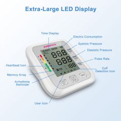 Máy Đo Huyết Áp Bắp Tay Jumper JPD-HA120 - Kết Nối Bluetooth, Màn Hình Lớn, Phát Hiện Nhịp Tim Bất Thường, Bộ Nhớ 99 Lần