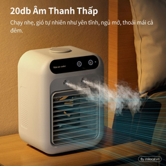 Quạt Điều Hòa Tích Điện Phun Sương Làm Mát Mini GODWELL 2 Tốc Độ Gió Phun Sương Dung Tích 500ml