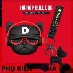 Vỏ Bọc Silicone AirPods 1 2 Chó Bull Hiphop Đỏ - Phụ Kiện Tai Nghe Độc Đáo & Thời Trang