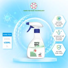 Chai Xịt Nano Bạc Khử Khuẩn & Khử Mùi AHT 430ml - Thân Thiện, Không Cồn, An Toàn Cho Đồ Dùng & Vật Dụng
