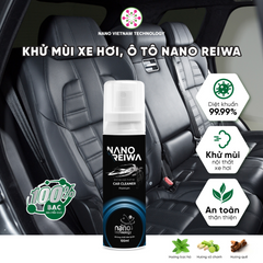 Xịt khử mùi nội thất xe hơi Nano Bạc Reiwa 100ml - Diệt khuẩn, không cồn, an toàn cho trẻ em, hương bạc hà thơm mát