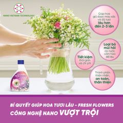 Nước Cắm Hoa Fresh Nano Đồng - Giữ Hoa Tươi Lâu, Không Mùi Hôi, Dưỡng Hoa Bền Màu, An Toàn Cho Trẻ Em, Eco-Friendly 430ml