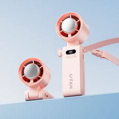 Quạt Tích Điện Mini Gấp Gọn 200 Tốc Độ - Dung Lượng Pin 4000mAh, Dây Đeo Cổ Tiện Lợi, Phù Hợp Mùa Hè Nóng Nực