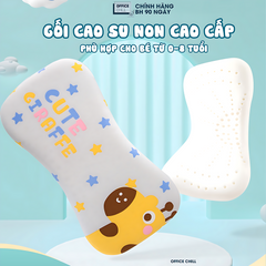 Gối Trẻ Em OFFICE CHILL Cao Su Non 0-8 Tuổi - Gối Ngủ Thoáng Khí, Nâng Đỡ Đầu Và Cột Sống, Giấc Ngủ Ngon Cho Bé