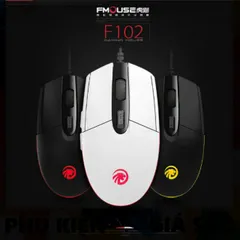 Chuột Chơi Game F102 RGB 3500DPI Fmouse - Thiết Kế Ergonomic Đen Trắng, Dễ Dàng Tùy Chỉnh, Chất Lượng Cao
