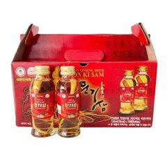 Nước hồng sâm có củ WonKiSam Hàn Quốc hộp 10 chai x 120ml