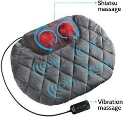 Gối Massage Shiatsu 3D Body HoMedics SP-129HJA - Nóng Hồng Ngoại, Điều Khiển Cầm Tay, Giảm Đau Vai Cổ Lưng, Thư Giãn Tối Đa