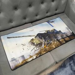 Tấm Lót Bàn Làm Việc Hình Xe Tăng 14 Size Lớn 90x40cm, Dày 3mm, Chống Trượt, Dành Cho Game Thủ