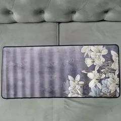 Tấm Lót Bàn Làm Việc Cao Su HOA XÁM 21 - Kích Cỡ 70x30cm, Chống Trơn Trượt, Dành Cho Game Thủ, Di Chuột Mượt Mà