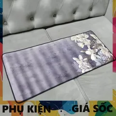 Tấm Lót Bàn Làm Việc Cao Su HOA XÁM 21 - Kích Cỡ 70x30cm, Chống Trơn Trượt, Dành Cho Game Thủ, Di Chuột Mượt Mà