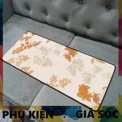 Tấm Lót Bàn Làm Việc Hoa Nâu 70x30cm - Chống Nước, Chống Trầy, Dễ Dàng Di Chuột Cho Game Thủ, Cao Su Dày 3mm
