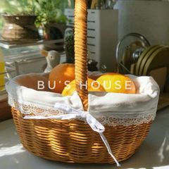 Giỏ Mây Tre Thủ Công Vintage Nhỏ Xinh - Phụ Kiện Chụp Ảnh Dã Ngoại, Decor Tết và Noel, Đựng Đồ Thông Minh