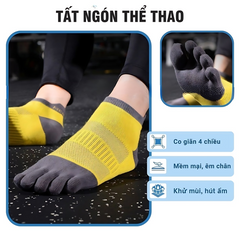 Tất Xỏ Ngón Thể Thao PÊ ĐAN - Vớ Chạy Bộ Thoáng Mát, Chất Liệu Cotton, Đệm êm, Dùng Cho Nam Nữ, Đạp Xe, Cắm Trại