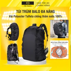 Túi Trùm Balo PÊ ĐAN Chống Nước Chống Bụi Dành Cho Balo 35-45L - Tiện Lợi Du Lịch Ngoài Trời