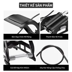 Bơm Đạp Chân PÊ ĐAN Double Tube - Bơm Xe Đạp, Xe Máy, Ô Tô - Đo Áp Suất & Thiết Kế Nhỏ Gọn, Hiệu Suất Cao, Đa Năng