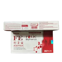 Sắt III Fe - Folic Bipharco Bổ Sung Acid Folic Giúp Bổ Sung Sắt, Tăng Khả Năng Tạo Máu, Giảm Thiếu Máu - Hộp 20 ống