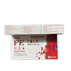 Sắt III Fe - Folic Bipharco Bổ Sung Acid Folic Giúp Bổ Sung Sắt, Tăng Khả Năng Tạo Máu, Giảm Thiếu Máu - Hộp 20 ống