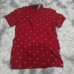 Áo Polo Nam Q29 Đỏ Họa Tiết Cây Dừa - Chất Cotton Thoáng Khí, Thoải Mái, Dễ Phối Đồ, Thời Trang Nam Cao Cấp