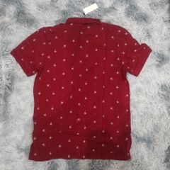 Áo Polo Nam Q29 Đỏ Họa Tiết Cây Dừa - Chất Cotton Thoáng Khí, Thoải Mái, Dễ Phối Đồ, Thời Trang Nam Cao Cấp