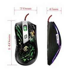 Chuột Chơi Game Có Dây A905 LED RGB Đen - Độ Nhạy 2400dpi, Chính Xác Cao, Thiết Kế Ergonomic, Tương Thích Laptop & PC