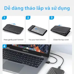 Hộp Đựng Ổ Cứng 2.5 inch ORICO 25PW1-U3 USB 3.0 Đen - HDD Box SATA 3 Ngoài Trời, Hỗ Trợ Windows và Mac OS