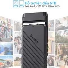 Hộp Đựng Ổ Cứng 2.5 inch ORICO 25PW1-U3 USB 3.0 Đen - HDD Box SATA 3 Ngoài Trời, Hỗ Trợ Windows và Mac OS