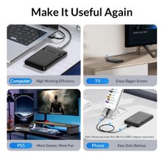 Hộp Đựng Ổ Cứng Di Động 2.5 inch ORICO 2577 Đen - HDD Box SATA 3 USB 3.0, Tương Thích Windows & MAC, Kết Nối Nhanh 5Gb/s