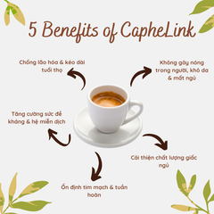 Cà Phê Link Nguyên Chất Decaf Thảo Mộc Hữu Cơ - Tăng Cường Đề Kháng, Phù Hợp Cho Người Nhạy Cảm Caffein, 20 Gói 320g