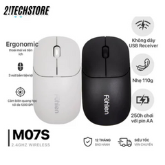Chuột Không Dây Fuhlen M07S - Chuột Wireless Ergonomic Kết Nối 2.4GHz, Độ Phân Giải 1600 DPI, Tiết Kiệm Năng Lượng