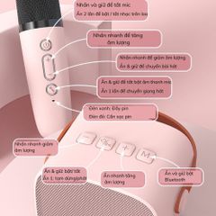 Loa Bluetooth K12 Mini 5W - Không Dây Kèm 2 Micro Karaoke, Thiết Kế Nhỏ Gọn Tiện Dụng cho Âm Nhạc và Giải Trí