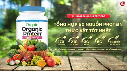 Bột Protein hữu cơ Orgain Organic Protein của Mỹ 918g