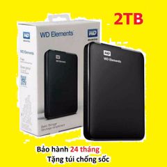 Ổ Cứng Di Động WD Elements 2TB / 3TB / 4TB USB 3.0 2.5 Inch (Đen) - Hàng Chính Hãng Trôi bảo hành Fullbox Kèm Bao Đựng Đa Năng