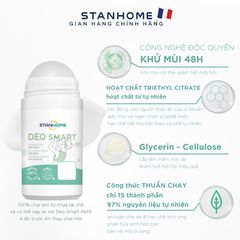 Lăn Khử Mùi Dịu Nhẹ Stanhome Deo Smart 50ml - Khử Mùi Tự Nhiên Cho Trẻ Dậy Thì, Không Cồn, Hương Thơm Duy Trì Suốt 48 Giờ