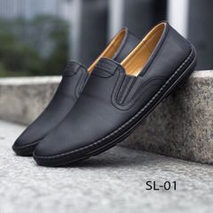 Giầy Lười Nam Da PU Đen Chất Lượng Cao - Giày Sục êm chân Thời Trang Năng Động Dành Cho Giới Trẻ