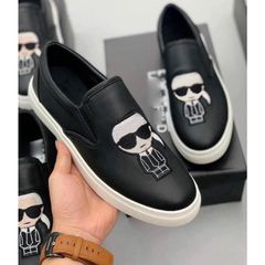 Giày Lười Da Nam Karlll Thời Trang Đeo Kính Phong Cách Đẹp - Giày Sục Cao Cấp, Dễ Phối Đồ Đi Học, Đi Chơi
