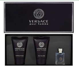 Set Mini Versace Pour Homme cho Nam - Bộ Nước Hoa EDT 5ml, Dầu Gội & Sữa Tắm 25ml, Kem Dưỡng Sau Cạo Sang Trọng, Quà Tặng Ý Nghĩa