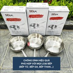 Chảo Chống Dính Sâu Lòng Seka Inox Nguyên Khối, Dùng Mọi Loại Bếp + Vỉ Gác Dầu - Tiện Ích Cho Bếp Gia Đình