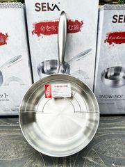 Chảo Chống Dính Sâu Lòng Seka Inox Nguyên Khối, Dùng Mọi Loại Bếp + Vỉ Gác Dầu - Tiện Ích Cho Bếp Gia Đình