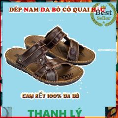 Dép Nam Da Thật Quai Hậu - Sandal Đế Cao Su Siêu Bền, Thời Trang Dễ Phối Đồ Cho Nam - Giày Đi Học, Đi Chơi, Đi Làm
