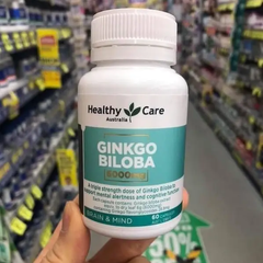 Viên uống Ginkgo Biloba 6000mg Healthy Care - Tăng cường trí nhớ, cải thiện tuần hoàn máu, 60 viên hỗ trợ sức khỏe não bộ