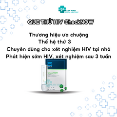 Combo 2 Bộ Test Phát Hiện Sớm HIV Checknow - Kiểm Tra Tình Trạng Sức Khỏe Tại Nhà - Thương Hiệu Chính Hãng Abbott