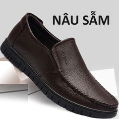 Giày Lười Nam Da PU Đế Cao Su - Thời Trang Đơn Giản, Êm Chân, Dễ Phối Đồ, Mẫu Mới Lịch Lãm cho Nam Giới