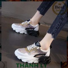 Giày Thể Thao Nữ Kim Tuyến Đế 2 Màu - Phong Cách Trẻ Trung Thời Trang, Dễ Phối Đồ Cho Đi Học, Đi Chơi, Đi Làm