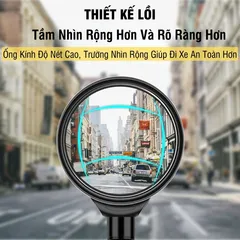 Gương Chiếu Hậu Xe Đạp PÊ ĐAN Siêu HD, Điều Chỉnh Ống Kính, Góc Nhìn Rộng, Gương Cầu Lồi, Phụ Kiện Xe Đạp Thể Thao