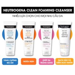 Sữa Rửa Mặt Neutrogena Deep Clean 100g - Sạch Sâu và Dưỡng Ẩm, Phù Hợp Cho Da Thường và Nhạy Cảm, Công Nghệ Amino Micellar