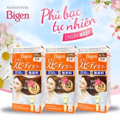 Kem Nhuộm Tóc Bigen Speedy Color Milky 80g - Phủ Bạc Hoàn Hảo, Chiết Xuất Thảo Mộc, Dễ Sử Dụng Tại Nhà cho Tóc Mềm Mượt